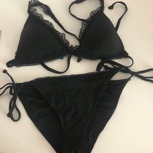 Black Lacey H&M Bathing Suit Set